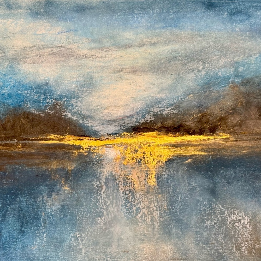 Abstract landscape oil pastels on paper